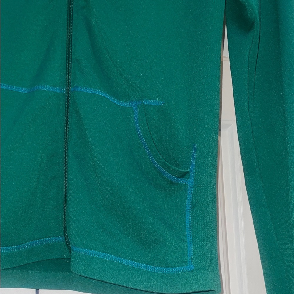 Women's Green Zip-Up Hoodie - Picture 4 of 8